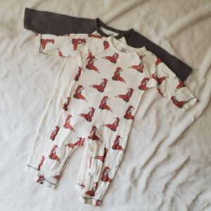 Touched By Nature Organic Cotton Fox Print Coverall Set